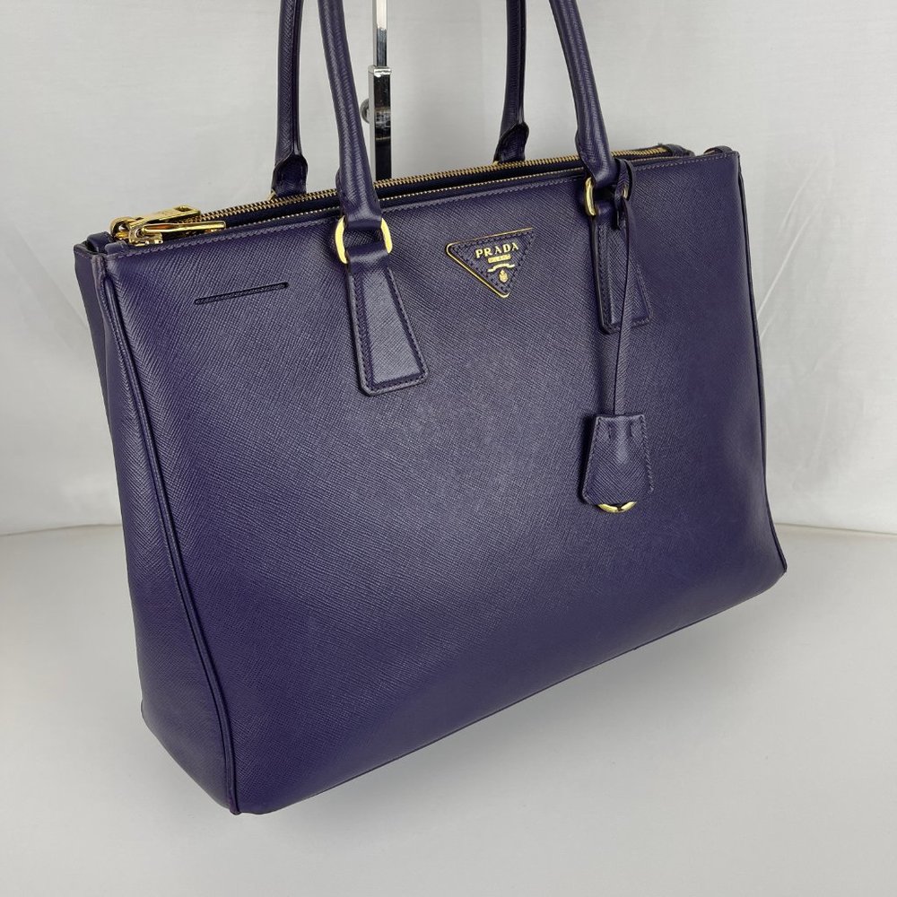 Prada Saffiano Lux Galleria Double Zip Tote - Authenticity Certified
